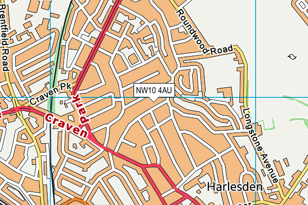NW10 4AU map - OS VectorMap District (Ordnance Survey) NW10 4AU map - OS VectorMap District (Ordnance Survey)