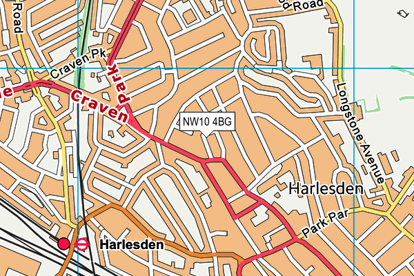 NW10 4BG map - OS VectorMap District (Ordnance Survey) NW10 4BG map - OS VectorMap District (Ordnance Survey)