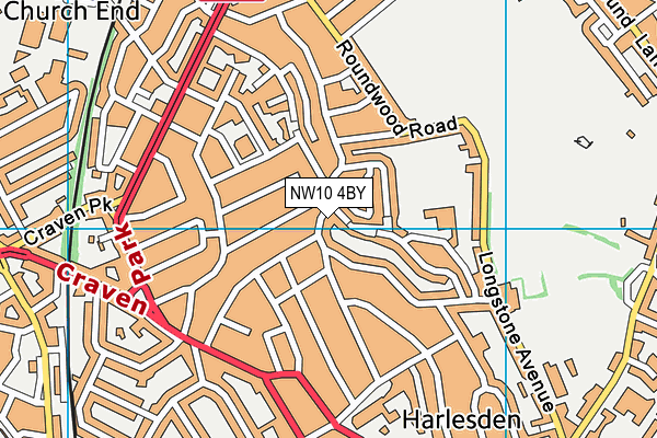 NW10 4BY map - OS VectorMap District (Ordnance Survey) NW10 4BY map - OS VectorMap District (Ordnance Survey)