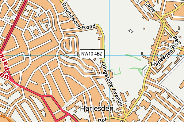 NW10 4BZ map - OS VectorMap District (Ordnance Survey) NW10 4BZ map - OS VectorMap District (Ordnance Survey)