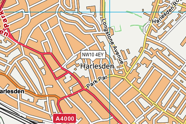 NW10 4EY map - OS VectorMap District (Ordnance Survey) NW10 4EY map - OS VectorMap District (Ordnance Survey)