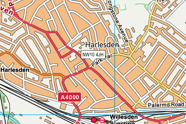 NW10 4JH map - OS VectorMap District (Ordnance Survey) NW10 4JH map - OS VectorMap District (Ordnance Survey)