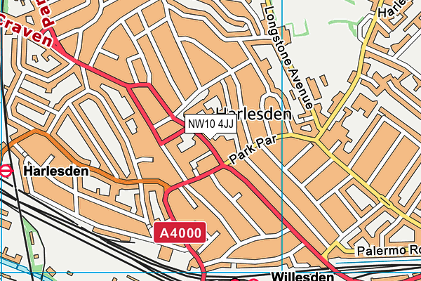 NW10 4JJ map - OS VectorMap District (Ordnance Survey) NW10 4JJ map - OS VectorMap District (Ordnance Survey)
