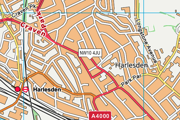 NW10 4JU map - OS VectorMap District (Ordnance Survey) NW10 4JU map - OS VectorMap District (Ordnance Survey)