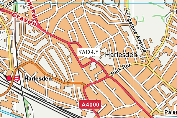 NW10 4JY map - OS VectorMap District (Ordnance Survey)