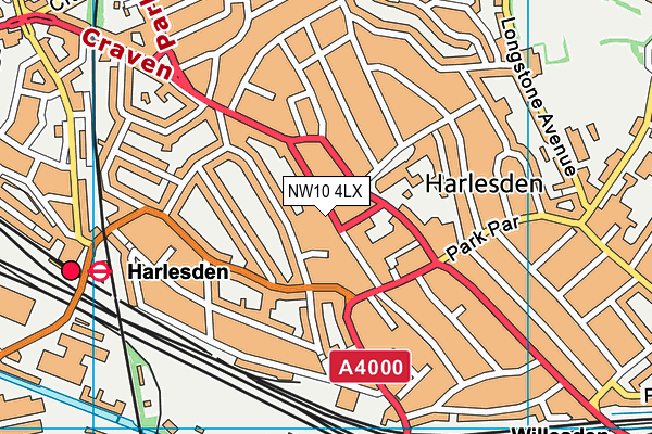 NW10 4LX map - OS VectorMap District (Ordnance Survey) NW10 4LX map - OS VectorMap District (Ordnance Survey)