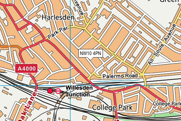 NW10 4PN map - OS VectorMap District (Ordnance Survey) NW10 4PN map - OS VectorMap District (Ordnance Survey)