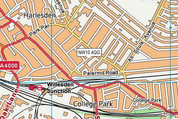 NW10 4QG map - OS VectorMap District (Ordnance Survey) NW10 4QG map - OS VectorMap District (Ordnance Survey)