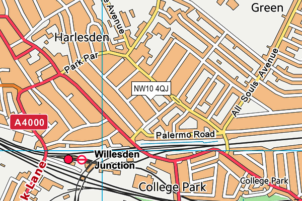 NW10 4QJ map - OS VectorMap District (Ordnance Survey) NW10 4QJ map - OS VectorMap District (Ordnance Survey)