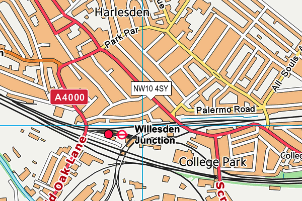 NW10 4SY map - OS VectorMap District (Ordnance Survey) NW10 4SY map - OS VectorMap District (Ordnance Survey)