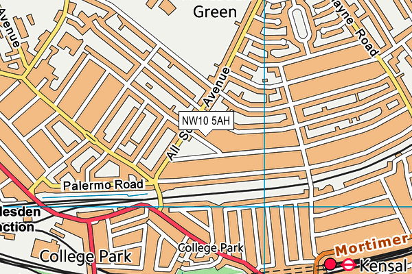NW10 5AH map - OS VectorMap District (Ordnance Survey) NW10 5AH map - OS VectorMap District (Ordnance Survey)