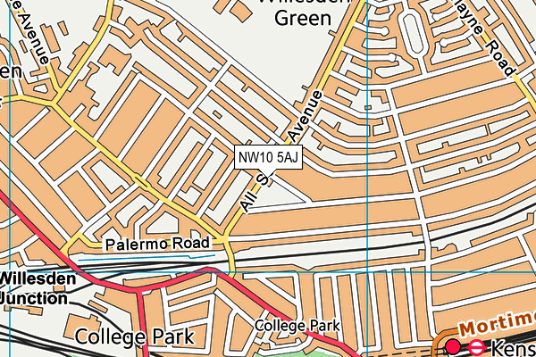 NW10 5AJ map - OS VectorMap District (Ordnance Survey) NW10 5AJ map - OS VectorMap District (Ordnance Survey)