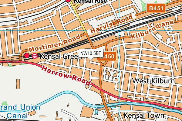 NW10 5BT map - OS VectorMap District (Ordnance Survey) NW10 5BT map - OS VectorMap District (Ordnance Survey)