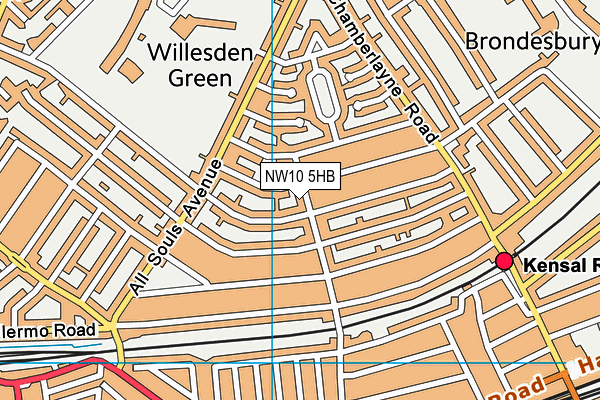 NW10 5HB map - OS VectorMap District (Ordnance Survey) NW10 5HB map - OS VectorMap District (Ordnance Survey)