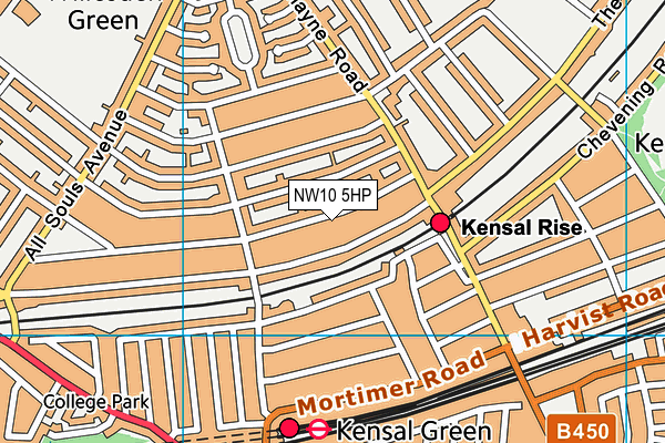 NW10 5HP map - OS VectorMap District (Ordnance Survey)