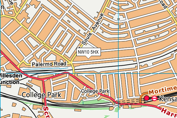 NW10 5HX map - OS VectorMap District (Ordnance Survey) NW10 5HX map - OS VectorMap District (Ordnance Survey)