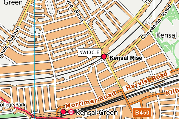 NW10 5JE map - OS VectorMap District (Ordnance Survey) NW10 5JE map - OS VectorMap District (Ordnance Survey)