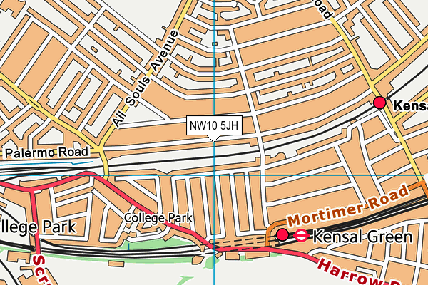 NW10 5JH map - OS VectorMap District (Ordnance Survey) NW10 5JH map - OS VectorMap District (Ordnance Survey)