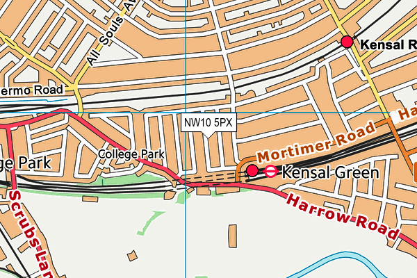 NW10 5PX map - OS VectorMap District (Ordnance Survey) NW10 5PX map - OS VectorMap District (Ordnance Survey)