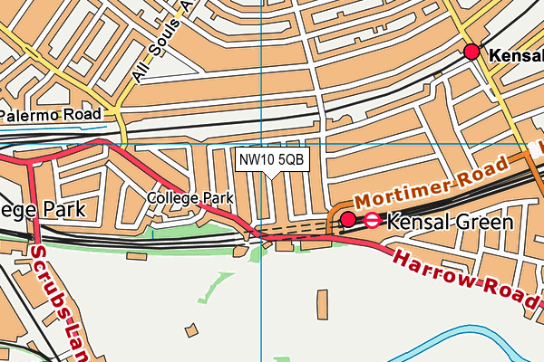 NW10 5QB map - OS VectorMap District (Ordnance Survey) NW10 5QB map - OS VectorMap District (Ordnance Survey)