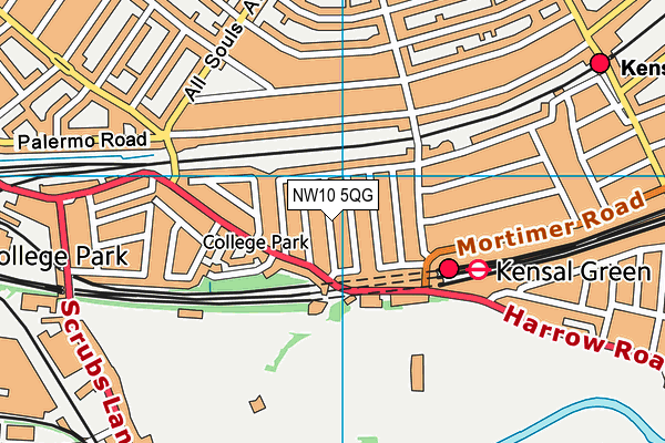 NW10 5QG map - OS VectorMap District (Ordnance Survey) NW10 5QG map - OS VectorMap District (Ordnance Survey)