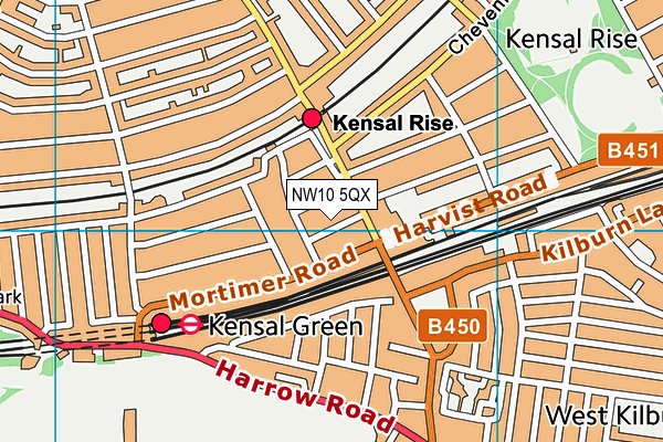 NW10 5QX map - OS VectorMap District (Ordnance Survey)