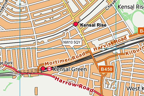 NW10 5QY map - OS VectorMap District (Ordnance Survey)