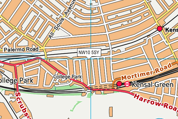 NW10 5SY map - OS VectorMap District (Ordnance Survey) NW10 5SY map - OS VectorMap District (Ordnance Survey)