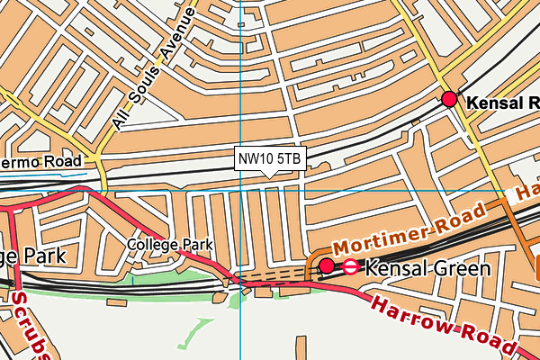 NW10 5TB map - OS VectorMap District (Ordnance Survey) NW10 5TB map - OS VectorMap District (Ordnance Survey)