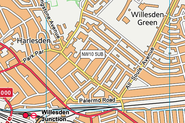 NW10 5UB map - OS VectorMap District (Ordnance Survey) NW10 5UB map - OS VectorMap District (Ordnance Survey)