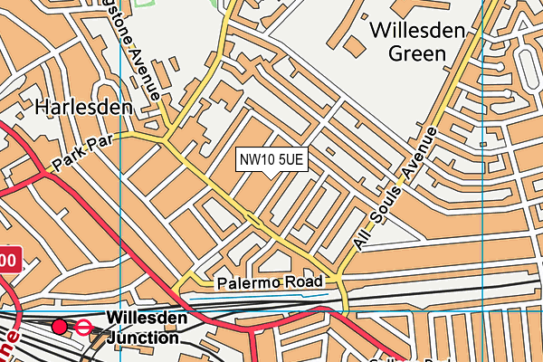 NW10 5UE map - OS VectorMap District (Ordnance Survey) NW10 5UE map - OS VectorMap District (Ordnance Survey)