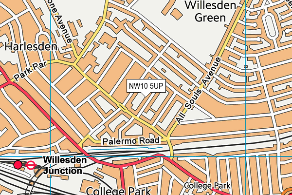 NW10 5UP map - OS VectorMap District (Ordnance Survey) NW10 5UP map - OS VectorMap District (Ordnance Survey)