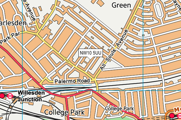 NW10 5UU map - OS VectorMap District (Ordnance Survey) NW10 5UU map - OS VectorMap District (Ordnance Survey)