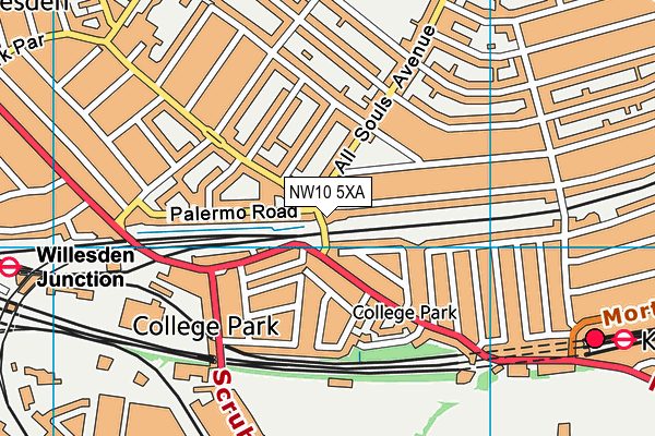 NW10 5XA map - OS VectorMap District (Ordnance Survey)