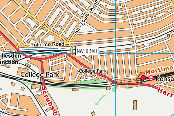 NW10 5XH map - OS VectorMap District (Ordnance Survey)