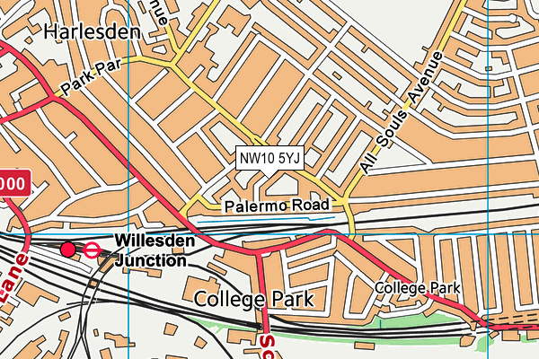NW10 5YJ map - OS VectorMap District (Ordnance Survey) NW10 5YJ map - OS VectorMap District (Ordnance Survey)