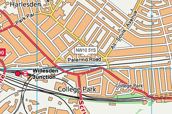NW10 5YS map - OS VectorMap District (Ordnance Survey) NW10 5YS map - OS VectorMap District (Ordnance Survey)