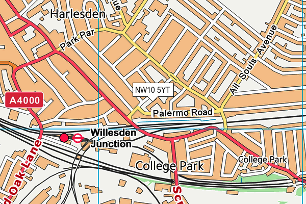 NW10 5YT map - OS VectorMap District (Ordnance Survey) NW10 5YT map - OS VectorMap District (Ordnance Survey)