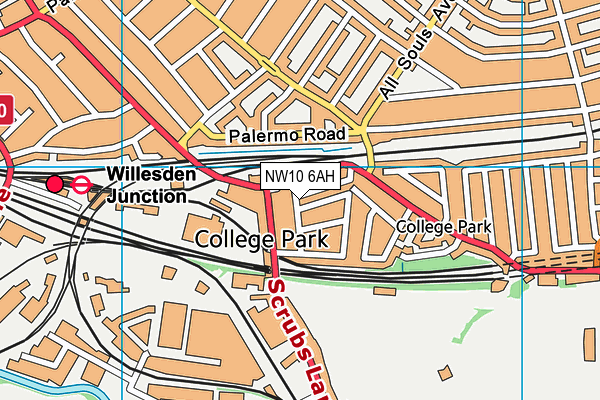 NW10 6AH map - OS VectorMap District (Ordnance Survey) NW10 6AH map - OS VectorMap District (Ordnance Survey)