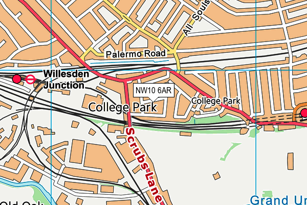 NW10 6AR map - OS VectorMap District (Ordnance Survey) NW10 6AR map - OS VectorMap District (Ordnance Survey)