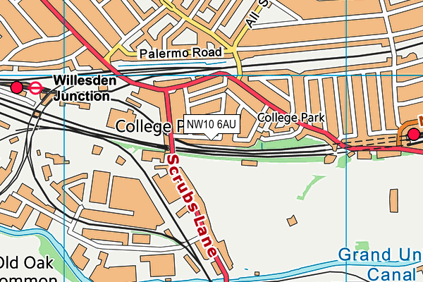 NW10 6AU map - OS VectorMap District (Ordnance Survey)