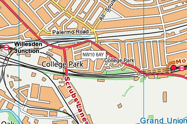 NW10 6AY map - OS VectorMap District (Ordnance Survey)