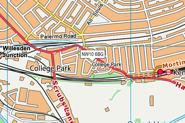NW10 6BG map - OS VectorMap District (Ordnance Survey)
