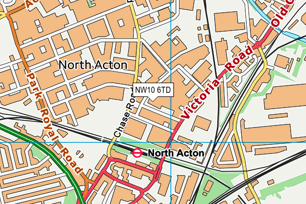NW10 6TD map - OS VectorMap District (Ordnance Survey)
