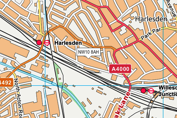 NW10 8AH map - OS VectorMap District (Ordnance Survey)