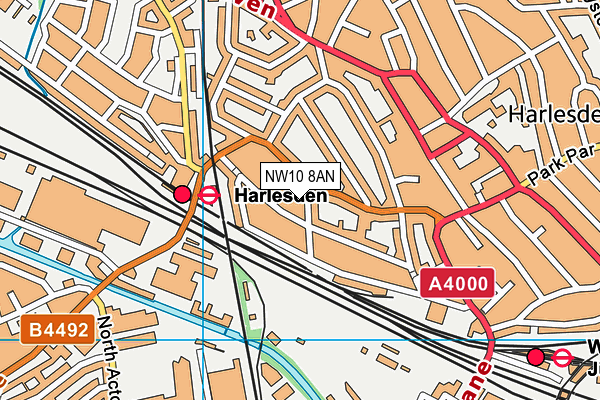 NW10 8AN map - OS VectorMap District (Ordnance Survey) NW10 8AN map - OS VectorMap District (Ordnance Survey)
