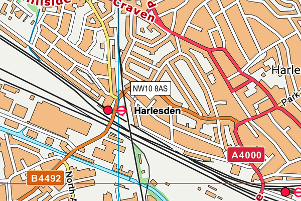 NW10 8AS map - OS VectorMap District (Ordnance Survey)