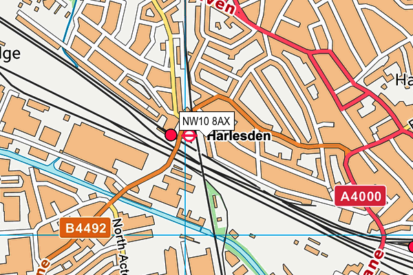 NW10 8AX map - OS VectorMap District (Ordnance Survey)