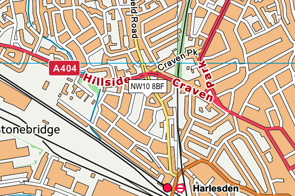 NW10 8BF map - OS VectorMap District (Ordnance Survey) NW10 8BF map - OS VectorMap District (Ordnance Survey)