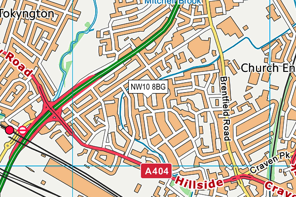 NW10 8BG map - OS VectorMap District (Ordnance Survey)